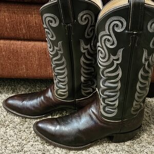 Vintage Tony Lama Lizard Western Boots - Men's 9.5 D